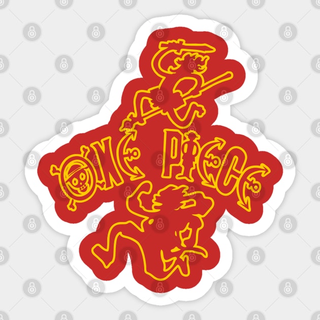 Pirate King Luffy Sticker by BabyOnesiesPH